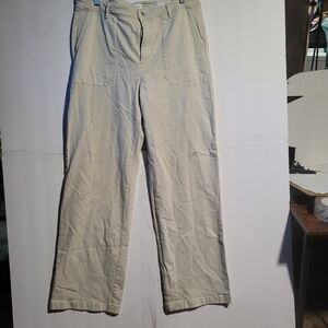 J. Jill High Rise Wide Leg Women Cream Chinos Size 14